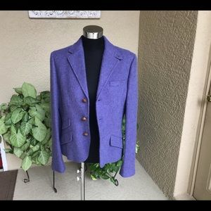 POLO RALPH LAUREN PURPLE & LEATHER BUTTON JACKET